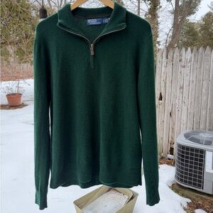 Ralph Lauren Forest Green Zip-Up Sweater